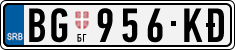 License plate of Serbia, Cars