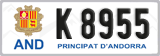 License plate of Andorra, Cars (A 1234)