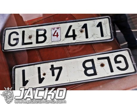 GLB 411, License plate without vehicle