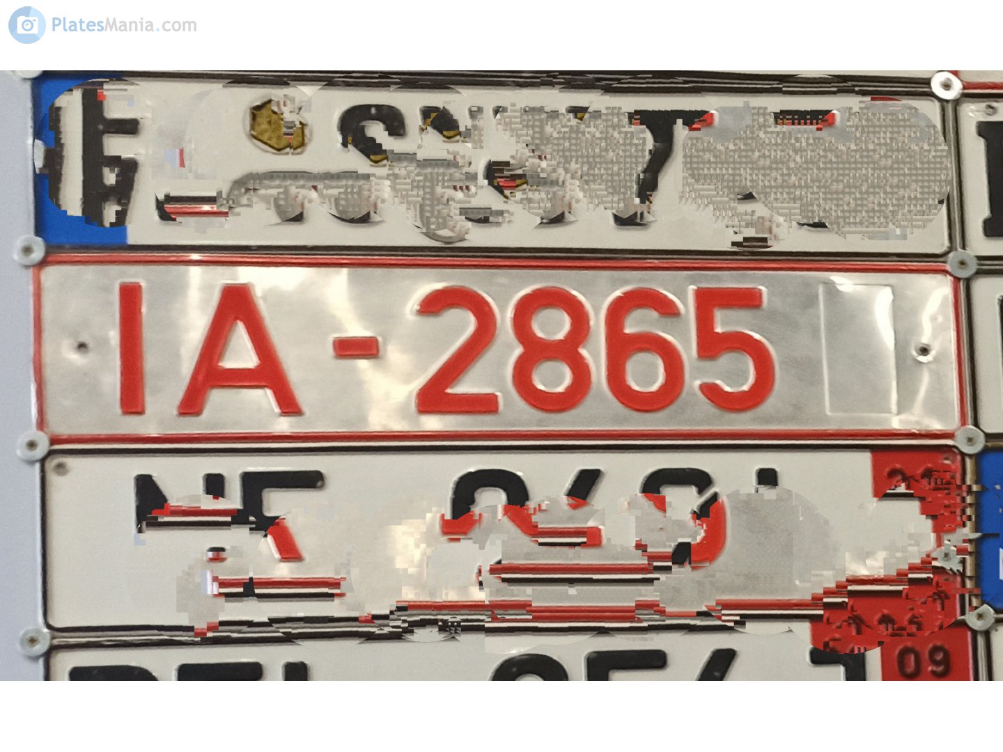 IA-2865, License plate without vehicle 