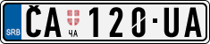 License plate of Serbia, Cars