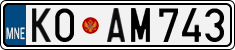 License plate of Montenegro, Cars