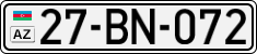 License plate of Azerbaijan, Cars
