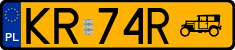 License plates of Poland, Oldtimers