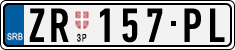 License plate of Serbia, Cars