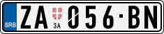 License plate of Serbia, Cars
