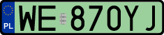 License plates of Poland, Electric vehicles