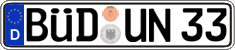 German license plate, Regular plates