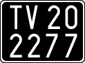 License plate of Italy, Cars (1927 year series)
