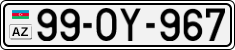License plate of Azerbaijan, Cars