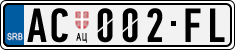 License plate of Serbia, Cars