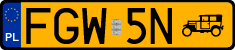 License plates of Poland, Oldtimers
