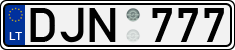 License plate of Lithuania, Cars