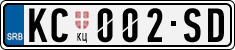 License plate of Serbia, Cars