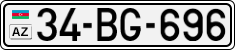 License plate of Azerbaijan, Cars