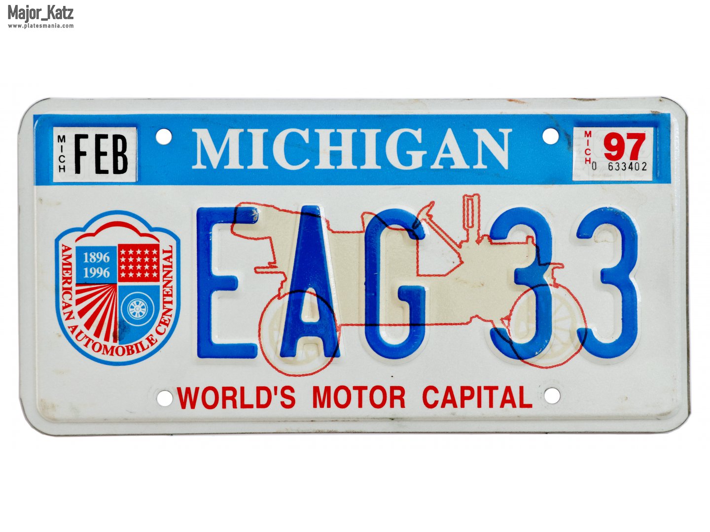 EAG 33, License plate without vehicle 