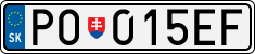 License plate of Slovakia, Cars