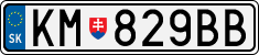 License plate of Slovakia, Cars