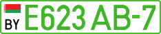 License plate Belarus, Electric vehicles (cars)