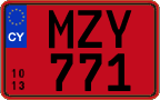 License plate of Cyprus, Rental cars