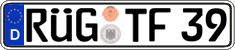 German license plate, Regular plates