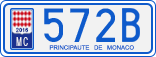 License plate of Monaco, Cars