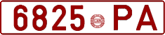 License plate Belarus, Cars (1992)
