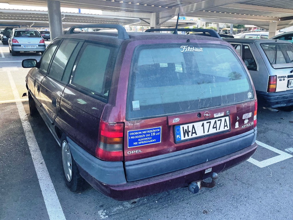 WA 1747A, Opel Astra 1st gen Caravan Wagon (F; T92), 1991–1998 (–2002 for Eastern Europe)