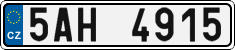 License plate of the Czech Republic, Cars (2001)
