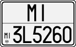 License plate of Italy, Cars (1927 year series)