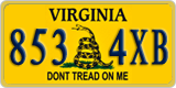 Virginia, Specialty plates (123 4AB)