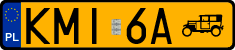 License plates of Poland, Oldtimers