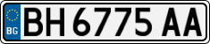 License plate of Bulgaria, Cars