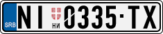 License plate of Serbia, Cars