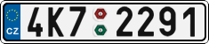 License plate of the Czech Republic, Cars (2001)