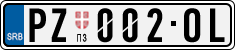 License plate of Serbia, Cars