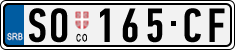 License plate of Serbia, Cars