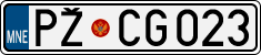 License plate of Montenegro, Cars