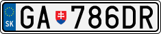 License plate of Slovakia, Cars