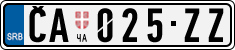 License plate of Serbia, Cars