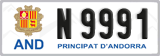 License plate of Andorra, Cars (A 1234)
