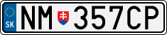 License plate of Slovakia, Cars