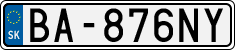 License plate of Slovakia, Cars