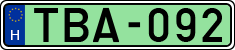 license plates of Hungary, Electric vehicles (1990)