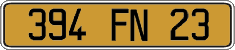 French license plate, FNI