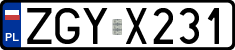 License plates of Poland, Regular car plates