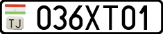 License plate of Tajikistan, Organizations (2009)