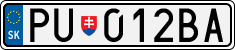 License plate of Slovakia, Cars