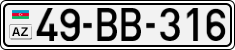 License plate of Azerbaijan, Cars