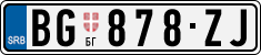 License plate of Serbia, Cars